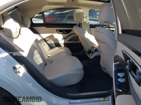 2022 Mercedes-Benz S 580 with VIN W1K6G7GB7NA155903, listed as a IAAI auction lot 41867399 with 60,573 mi miles and . Bid and sale history available at DreamBid. Image 8.