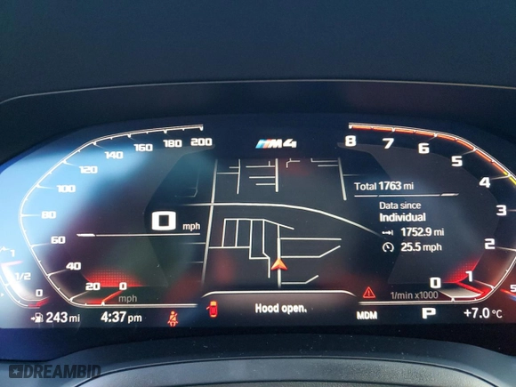 2022 BMW M4 Competition with VIN WBS33AZ05NCJ25782, listed as a Copart auction lot 69860822 with 1,763 mi miles. Bid and sale history available at carsss.com. Image 9.