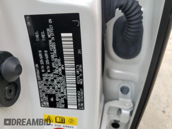 2016 Lexus NX 200t with VIN JTJBARBZ1G2093127, listed as a Copart auction lot 58382955 with 52,199 mi miles and Salvage title. Bid and sale history available at DreamBid. Image 13.