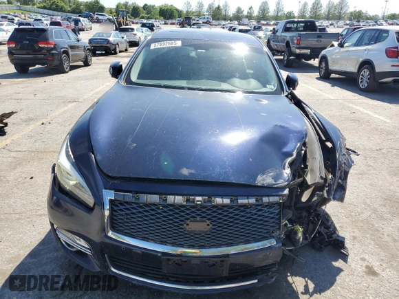 2015 Infiniti Q70 with VIN JN1BY1AR5FM561805, listed as a Copart auction lot 57892685 with 208,526 mi miles and Salvage title. Bid and sale history available at DreamBid. Image 5.