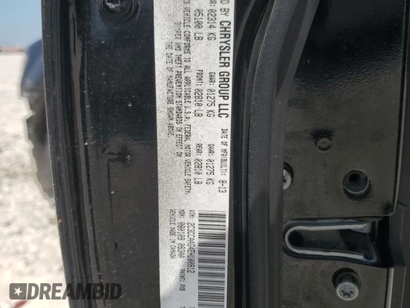 2014 Chrysler 300 with VIN 2C3CCAAG4EH100812, listed as a Copart auction lot 52641955 with 135,337 mi miles and Salvage Title. Bid and sale history available at carsss.com. Image 13.