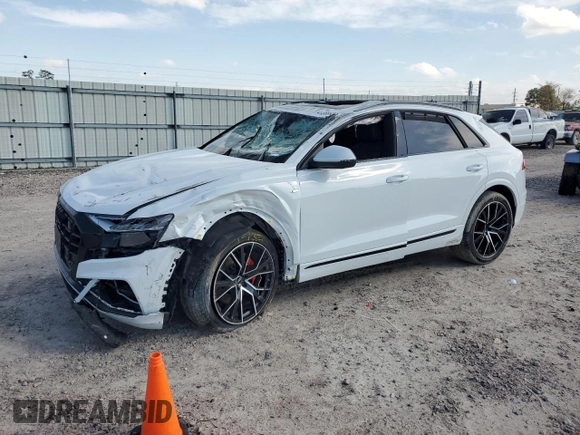 2022 Audi Q8 Prestige with VIN WA1FVBF17ND009750, listed as a Copart auction lot 41358603 with 19,802 mi miles. Bid and sale history available at carsss.com. Image 1.