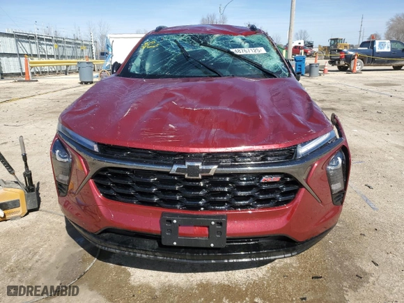 2025 Chevrolet Trax 2RS with VIN KL77LJEP8SC037023, listed as a Copart auction lot 48767125 with 0 mi miles and Salvage Title. Bid and sale history available at carsss.com. Image 5.