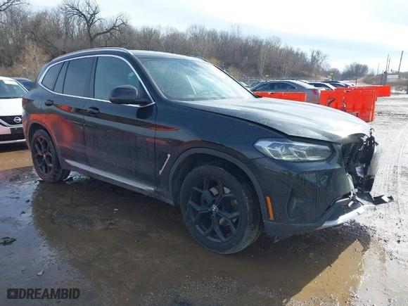 2024 BMW X3 xDrive30i with VIN 5UX53DP05R9W01583, listed as a IAAI auction lot 41624433 with 10,208 mi miles. Bid and sale history available at carsss.com. Image 1.
