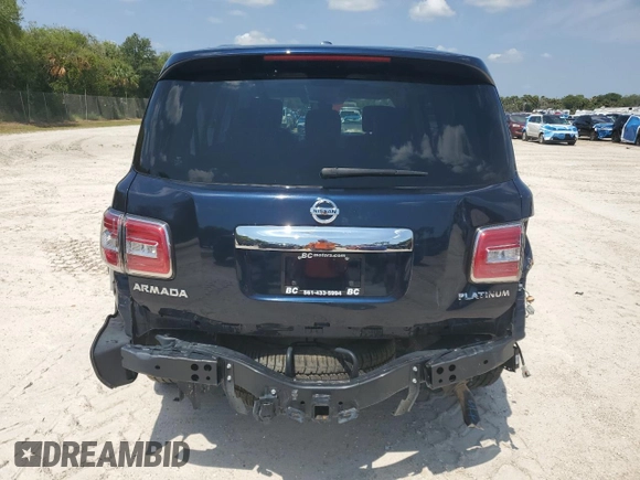 2018 Nissan Armada SL with VIN JN8AY2ND2JX000079, listed as a Copart auction lot 54400655 with 122,115 mi miles and Salvage Title. Bid and sale history available at DreamBid. Image 6.