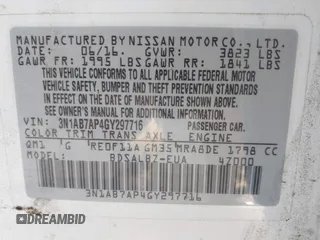 2016 Nissan Sentra SV with VIN 3N1AB7AP4GY297716, listed as a IAAI auction lot 42094043 with 107,581 mi miles and . Bid and sale history available at DreamBid. Image 9.
