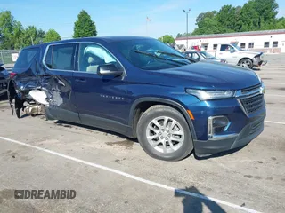 2022 Chevrolet Traverse LS with VIN 1GNERFKW3NJ120416, listed as a IAAI auction lot 42131632 with 51,988 mi miles and . Bid and sale history available at DreamBid. Image 1.