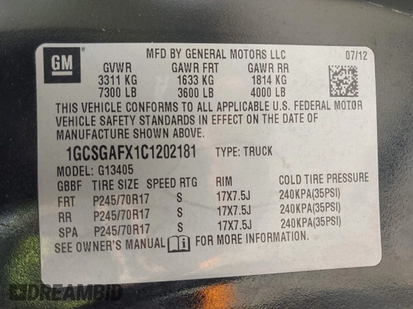 2012 Chevrolet Express Cargo Van with VIN 1GCSGAFX1C1202181, listed as a IAAI auction lot 42050001 with 167,854 mi miles. Bid and sale history available at carsss.com. Image 9.