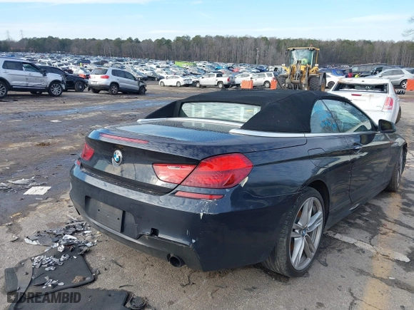 2012 BMW 6 Series 640i with VIN WBALW7C52CC618691, listed as a IAAI auction lot 41305802 with 1 mi miles. Bid and sale history available at carsss.com. Image 4.