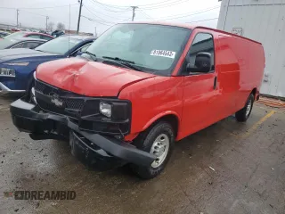 2014 Chevrolet Express Cargo Van with VIN 1GCWGGCA9E1131142, listed as a Copart auction lot 72468634 with 72,339 mi miles and Salvage Title. Bid and sale history available at carsss.com. Image 1.