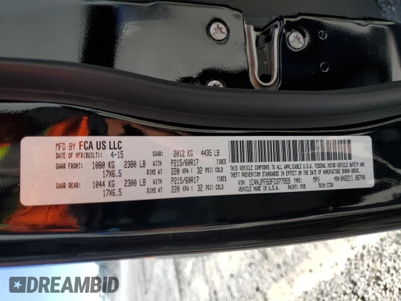 2015 Jeep Patriot Latitude with VIN 1C4NJPFB3FD377959, listed as a Copart auction lot 57914755 with 106,704 mi miles and Salvage title. Bid and sale history available at DreamBid. Image 13.