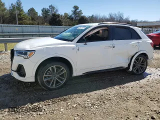 2021 Audi Q3 S line Premium Plus with VIN WA1EECF38M1041061, listed as a Copart auction lot 46298345 with 87,225 mi miles and Clean Title. Bid and sale history available at carsss.com. Image 1.