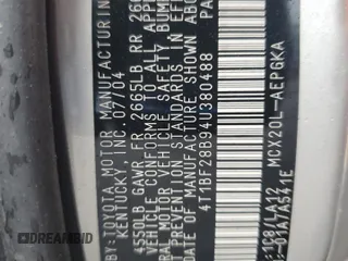 2004 Toyota Avalon XL z VIN 4T1BF28B94U380488, wystawiony jako Copart lot #57809445 z przebiegiem 103 078 mil mil oraz Szkoda całkowita • Salvage title. Historia ofert i sprzedaży dostępna na DreamBid. Obrazek 13.