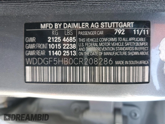 2012 Mercedes-Benz C 350 Sport with VIN WDDGF5HB0CR208286, listed as a Copart auction lot 48411595 with 90,404 mi miles and Clean Title. Bid and sale history available at DreamBid. Image 12.
