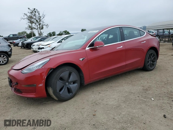 2018 Tesla Model 3 Long Range Battery with VIN 5YJ3E1EA5JF153966, listed as a Copart auction lot 55348735 with 38,755 mi miles and Salvage Title. Bid and sale history available at DreamBid. Image 1.