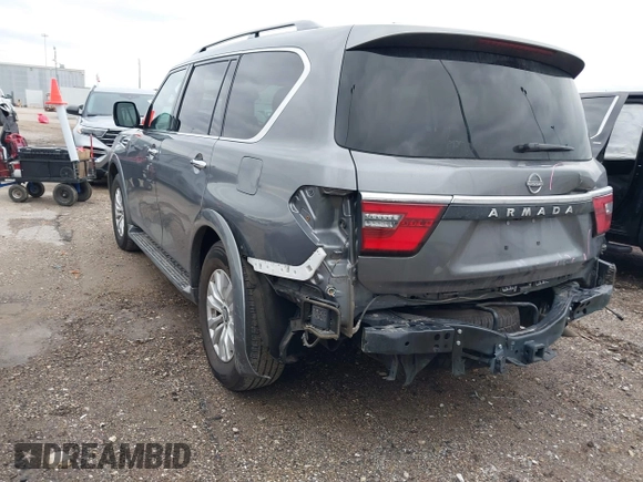 2023 Nissan Armada SV with VIN JN8AY2AC1P9182559, listed as a IAAI auction lot 41310479 with 53,985 mi miles. Bid and sale history available at carsss.com. Image 3.