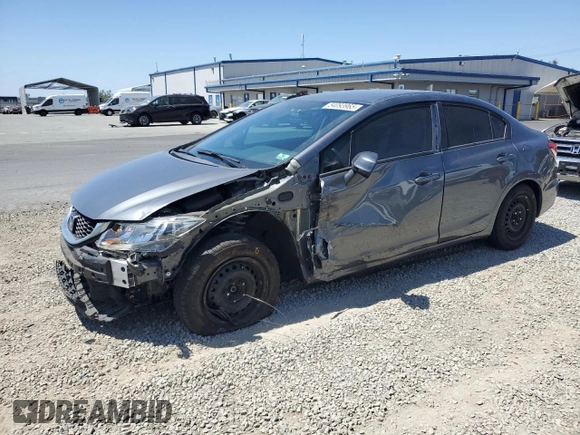 2013 Honda Civic LX with VIN 19XFB2F58DE243846, listed as a Copart auction lot 54093965 with 83,537 mi miles and Salvage Title. Bid and sale history available at DreamBid. Image 1.