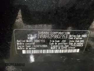 2023 Subaru WRX Premium z VIN JF1VBAF62P9802353, wystawiony jako Copart lot #44653725 z przebiegiem 11 659 mil mil oraz Nie do naprawy • Non repairable. Historia ofert i sprzedaży dostępna na DreamBid. Obrazek 15.