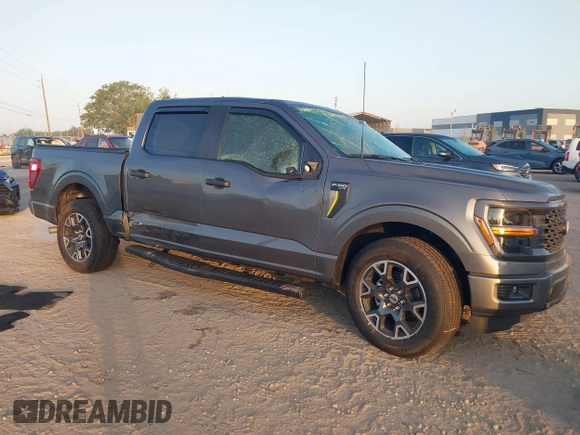 2024 Ford F-150 STX with VIN 1FTEW2KP9RKD46592, listed as a IAAI auction lot 41925104 with 14,938 mi miles and . Bid and sale history available at carsss.com. Image 1.