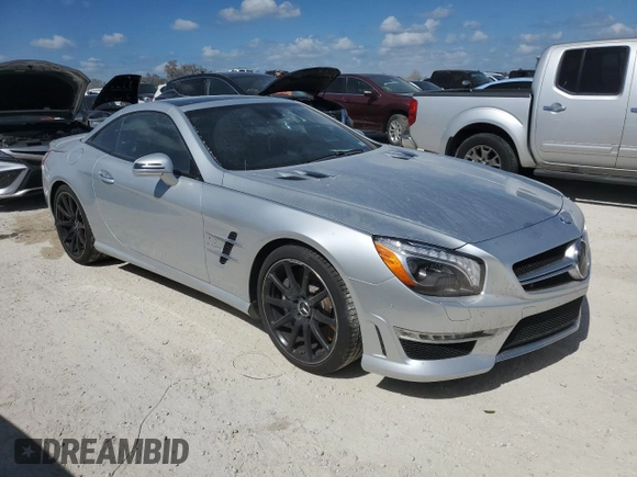 2013 Mercedes-Benz SL 63 AMG with VIN WDDJK7EA6DF015846, listed as a Copart auction lot 76460724 with Not provided miles and Salvage title. Bid and sale history available at DreamBid. Image 4.