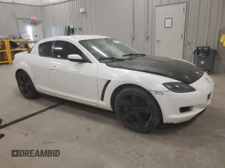 2005 Mazda RX-8 with VIN JM1FE173X50156815, listed as a Copart auction lot 74341824 with 75,302 mi miles and Clean Title. Bid and sale history available at carsss.com. Image 4.
