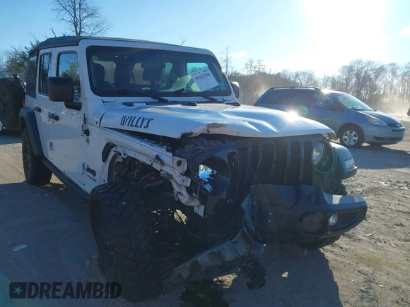 2021 Jeep Wrangler Unlimited Sport S with VIN 1C4HJXDG5MW697149, listed as a IAAI auction lot 41642386 with 71,253 mi miles. Bid and sale history available at carsss.com. Image 6.