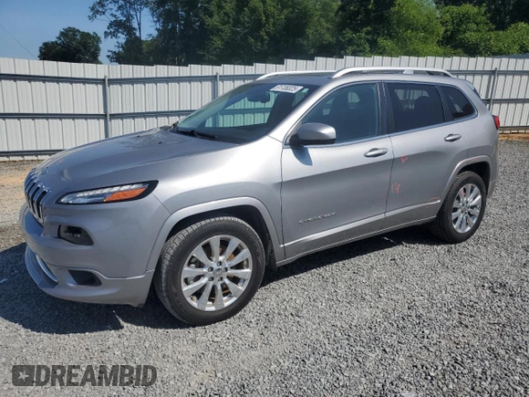 2017 Jeep Cherokee Overland with VIN 1C4PJMJS2HW584851, listed as a Copart auction lot 61738325 with 34,582 mi miles and Salvage title. Bid and sale history available at DreamBid. Image 1.