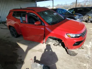 2023 Jeep Compass (RED) Edition with VIN 3C4NJDCNXPT527588, listed as a Copart auction lot 46486635 with 49,794 mi miles and Non Repairable. Bid and sale history available at carsss.com. Image 4.