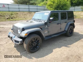 2022 Jeep Wrangler Unlimited Sahara with VIN 1C4JJXP61NW275028, listed as a Copart auction lot 60190085 with 27,911 mi miles and Clean title. Bid and sale history available at DreamBid. Image 1.
