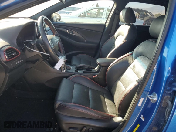 2018 Hyundai Elantra GT Sport with VIN KMHH55LC1JU032985, listed as a Copart auction lot 77598934 with 43,221 mi miles and Salvage Title. Bid and sale history available at carsss.com. Image 7.