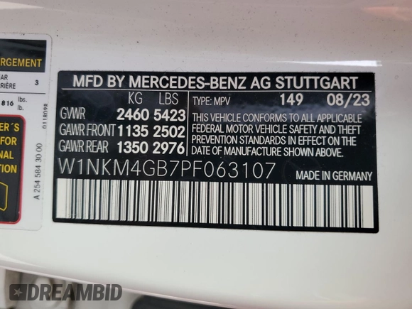 2023 Mercedes-Benz GLC with VIN W1NKM4GB7PF063107, listed as a Copart auction lot 81475854 with 0 mi miles and Salvage Title. Bid and sale history available at carsss.com. Image 13.