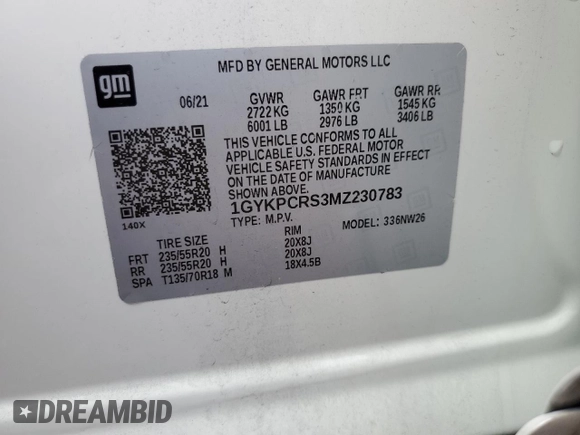 2021 Cadillac XT6 Premium Luxury z VIN 1GYKPCRS3MZ230783, wystawiony jako Copart lot #73181104 z przebiegiem 62 078 mil mil oraz Nie do naprawy • Non repairable. Historia ofert i sprzedaży dostępna na DreamBid. Obrazek 12.