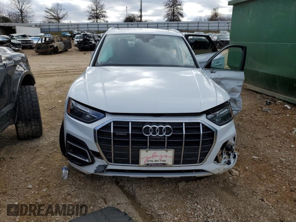 2021 Audi Q5 Premium Plus with VIN WA1BAAFY5M2098861, listed as a Copart auction lot 71633382 with Not Provided miles. Bid and sale history available at carsss.com. Image 5.