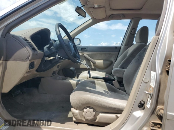 2001 Honda Civic EX with VIN 2HGES26741H562627, listed as a Copart auction lot 66647894 with 179,262 mi miles and Clean Title. Bid and sale history available at DreamBid. Image 7.