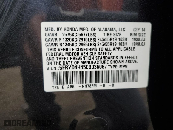 2014 Acura MDX Technology с VIN 5FRYD4H45EB036067, выставлен на аукционе Copart как лот 59364315 с пробегом 143 605 миль миль и Списание • Salvage title. История ставок и продаж доступна на DreamBid. Изображение 13.