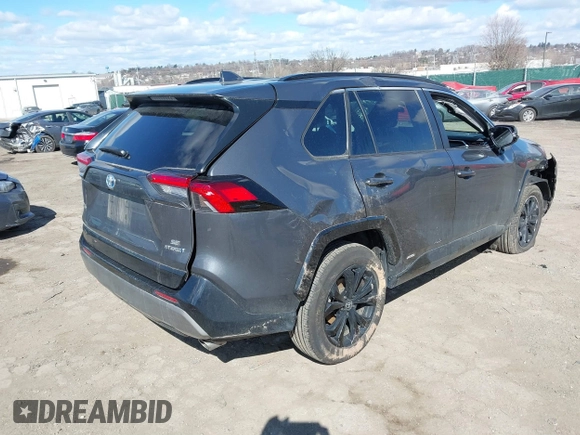 2024 Toyota RAV4 Hybrid SE with VIN 2T3T6RFV0RW051283, listed as a IAAI auction lot 41698931 with 6,465 mi miles and . Bid and sale history available at DreamBid. Image 4.