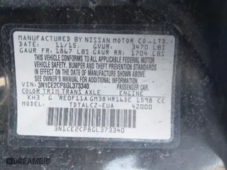 2016 Nissan Versa Note S with VIN 3N1CE2CP8GL373340, listed as a IAAI auction lot 41865337 with NaN miles. Bid and sale history available at carsss.com. Image 9.