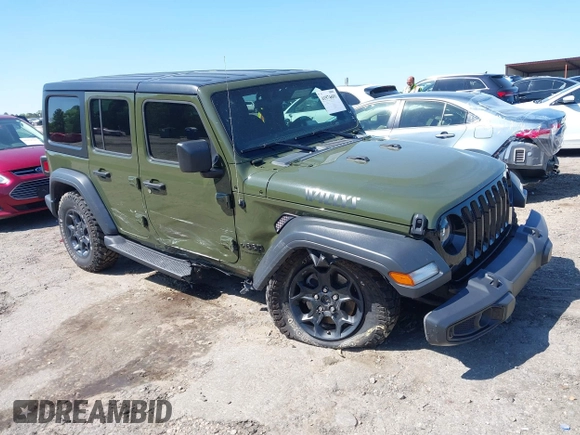 2023 Jeep Wrangler Sport S with VIN 1C4HJXDN0PW695795, listed as a IAAI auction lot 41974691 with 32,734 mi miles and . Bid and sale history available at DreamBid. Image 1.