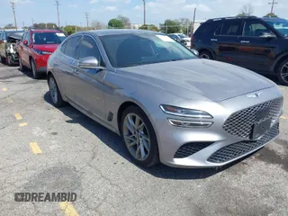 2022 Genesis G70 2.0T with VIN KMTG34TA1NU092710, listed as a IAAI auction lot 41819098 with 56,072 mi miles and . Bid and sale history available at DreamBid. Image 1.