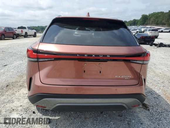 2024 Lexus RX 450h+ Luxury with VIN JTJCJMGA2R2012259, listed as a Copart auction lot 55716775 with 23,943 mi miles and Salvage title. Bid and sale history available at DreamBid. Image 6.