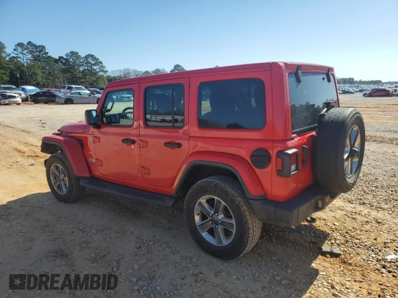 2020 Jeep Wrangler Unlimited Sahara with VIN 1C4HJXENXLW175550, listed as a Copart auction lot 42625175 with 88,518 mi miles and Salvage Title. Bid and sale history available at carsss.com. Image 2.