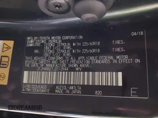 2018 Lexus NX 300 with VIN JTJYARBZ1J2113944, listed as a IAAI auction lot 41326341 with Not provided miles and . Bid and sale history available at DreamBid. Image 9.