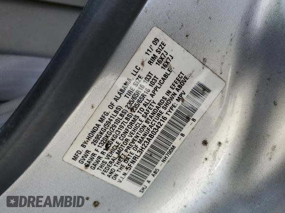 2010 Honda Odyssey LX с VIN 5FNRL3H23AB034216, выставлен на аукционе Copart как лот 58536475 с пробегом 169 920 миль миль и Чистый • Clean title. История ставок и продаж доступна на DreamBid. Изображение 13.