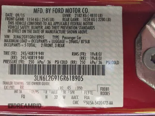 2016 Lincoln MKZ с VIN 3LN6L2G91GR618905, выставлен на аукционе IAAI как лот 42068968 с пробегом 34 942 миль миль и . История ставок и продаж доступна на DreamBid. Изображение 9.