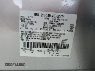 2019 Ford Edge Titanium with VIN 2FMPK4K95KBB56706, listed as a Copart auction lot 52135685 with 72,471 mi miles and Salvage Title. Bid and sale history available at carsss.com. Image 13.