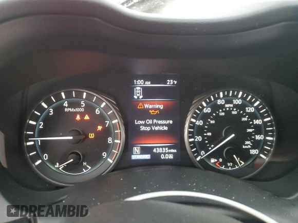 2021 Infiniti Q50 Luxe with VIN JN1EV7BR9MM752423, listed as a Copart auction lot 45055345 with 43,835 mi miles and Salvage Title. Bid and sale history available at carsss.com. Image 9.