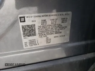 2019 GMC Terrain SLE with VIN 3GKALTEV2KL384035, listed as a Copart auction lot 51871775 with 72,035 mi miles and Salvage Title. Bid and sale history available at carsss.com. Image 14.
