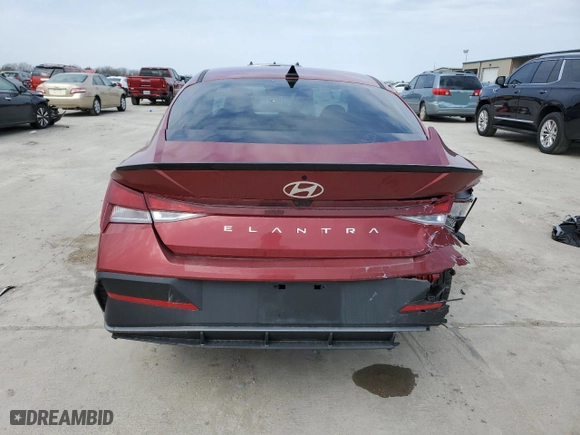 2025 Hyundai Elantra SEL Sport with VIN KMHLM4DG4SU916624, listed as a Copart auction lot 45486275 with 995 mi miles and Salvage Title. Bid and sale history available at carsss.com. Image 6.