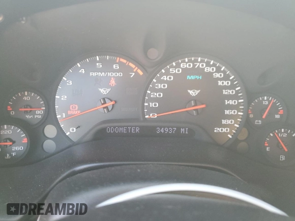 2002 Chevrolet Corvette with VIN 1G1YY32G125109959, listed as a Copart auction lot 48794315 with 34,937 mi miles and Salvage Title. Bid and sale history available at carsss.com. Image 9.