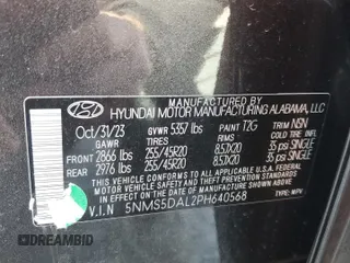 2023 Hyundai Santa Fe Calligraphy with VIN 5NMS5DAL2PH640568, listed as a Copart auction lot 45269215 with 19,962 mi miles and Salvage Title. Bid and sale history available at carsss.com. Image 12.
